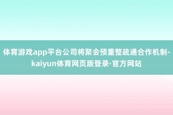 体育游戏app平台公司将聚会预重整疏通合作机制-kaiyun体育网页版登录·官方网站