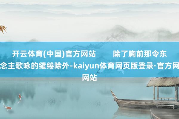 开云体育(中国)官方网站        除了胸前那令东说念主歌咏的缱绻除外-kaiyun体育网页版登录·官方网站